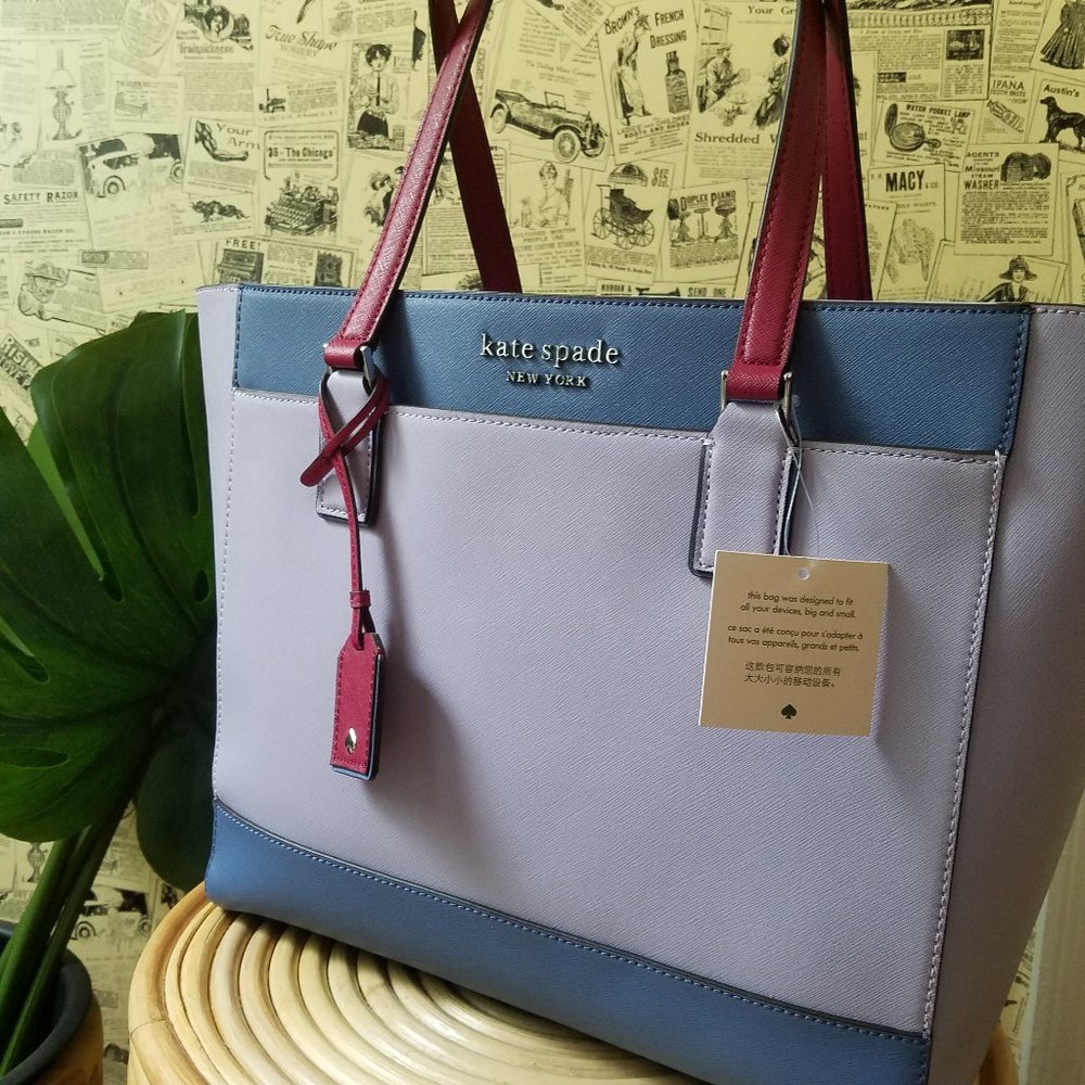 Kate Spade Cameron Laptop Tote Frozen Lilac Lavend - Picture 12 of 12